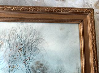 Antique Signed George Howell Gay Watercolor - Vintage Unique Frame 4
