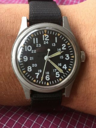 Vintage 1980 Hamilton Gg - W - 113 Military Pilot Watch 17j Cal 649,  Strap