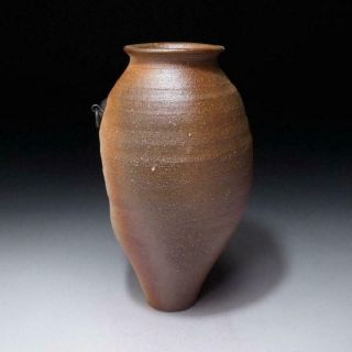 RB4: Vintage Japanese Pottery Vase for Hanging,  Shigaraki Ware,  Tea ceremony 4
