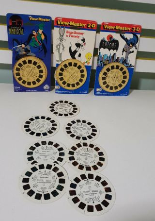 Tyco Viewmaster Reels Bugs Bunny & Tweety Batman Robin Mickey Mouse