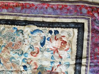Antique Chinese Silk Hand Embroidered Panel 63x40cm (X983) 2
