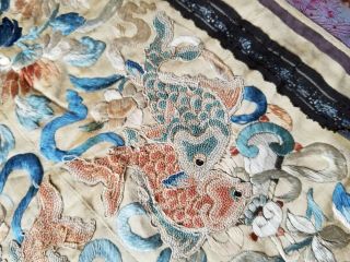 Antique Chinese Silk Hand Embroidered Panel 63x40cm (X983) 5