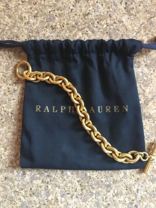 Made For RALPH LAUREN 18K Matte Gold Vermeil Sterling Silver Toggle Bracelet 2