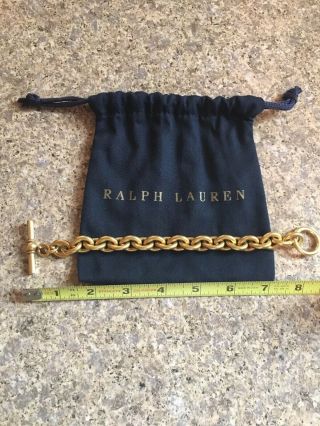 Made For RALPH LAUREN 18K Matte Gold Vermeil Sterling Silver Toggle Bracelet 4