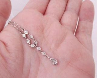 18ct Gold Diamond Pendant Necklace,  Pear Drop 18k 750