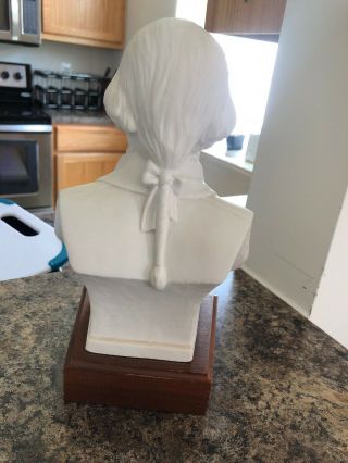 Vintage Florence P.  Hensen Classics George Washington Porcelain Bust - Wood Base 2