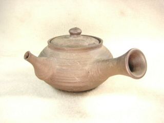 VINTAGE JAPANESE SHOWA ERA CERAMIC KYUSU SENCHA BANKO - WARE RIGHT HANDED TEAPOT 2