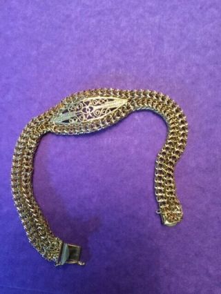 Estate 14k Yellow Gold Antique Filigree 7.  5 " Bracelet