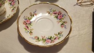 Vintage Royal Albert Bone China Rose tea cup and saucer set with gold trim 7