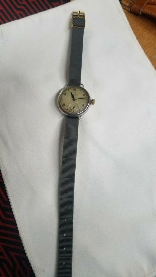 Vintage Omega Military WW1? Wire Lugs Trench 15 Jewels Wrist Watch 5