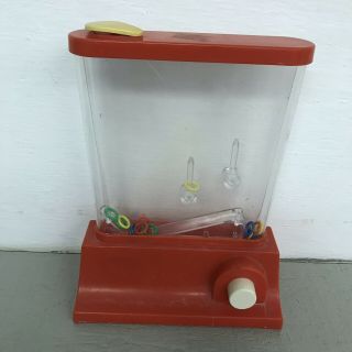 Vintage 1976 Tomy Wonderful Waterfuls Ring Toss Game - Red Push Button Water