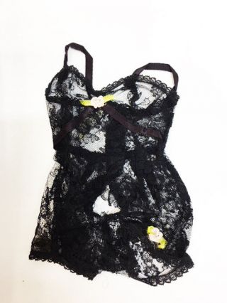 Vintage Tagged Madame Alexander 20 " Cissy Doll Black Lace Camisole Under Clothes