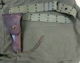 Orig Us Ww2 Wwii 1911 Pistol Holster & Belt Graton & Knight Co.  Brown Colt