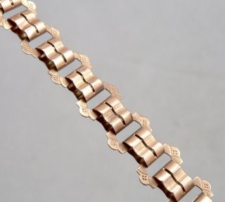 Antique Victorian 14k Rose Gold Bookchain Link Bracelet Book Chain 8.  7 Grams