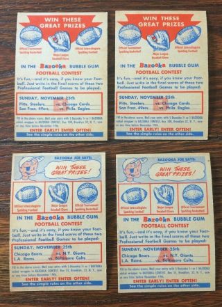 13 Vintage 1956 Topps Contest Football Cards