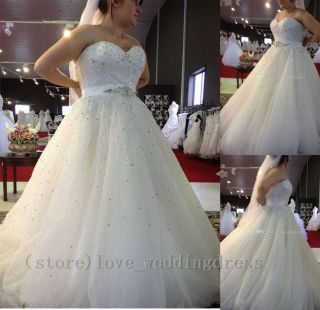 Shiny Blingbling Wedding Dresses Sweetheart Long Tulle Vintage Bridal Ball Gowns