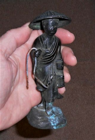 Old Vintage Antique Asian Chinese Bronze Brass Woman Sculpture Figurine Statue