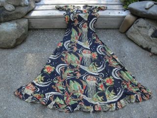 Vintage Hawaiian Dress Rare From Honolulu 1950 