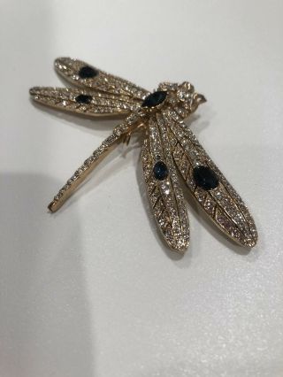 Ciner Sapphire Stone Dragonfly Pin Brooch