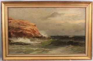 190 Antique Frank K M Rehn American Maritime Ocean Seascape Oil Painting,  Nr