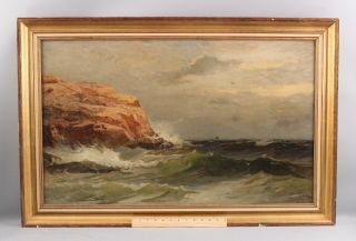 190 Antique FRANK K M REHN American Maritime Ocean Seascape Oil Painting,  NR 2