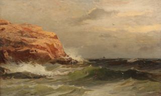 190 Antique FRANK K M REHN American Maritime Ocean Seascape Oil Painting,  NR 3