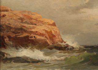 190 Antique FRANK K M REHN American Maritime Ocean Seascape Oil Painting,  NR 4