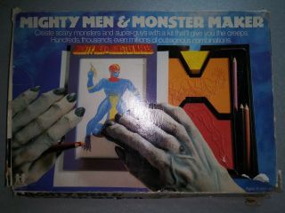 Vintage 1979 Tomy Mighty Men And Monster Maker Drawing Kit/incomplete/for Parts.