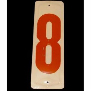 Vintage Aluminum Embossed 8 Gas Station Price Number Sign - 13 1/4 Inch