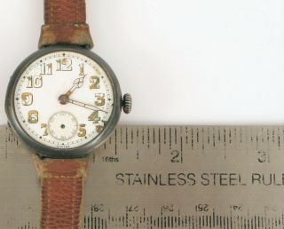 ANTIQUE GALLET & CO SWISS 935 STERLING SILVER TRANSITIONAL TRENCH WATCH WWI ERA 5