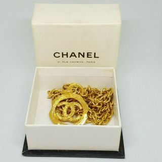 Authentic Rare Vintage Chanel Cc Logo Gold Round Bracelet