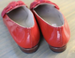 Rare Vintage Gucci Women’s Red Bow Flat Shoes Slip - Ons Size 39 B Italy 8