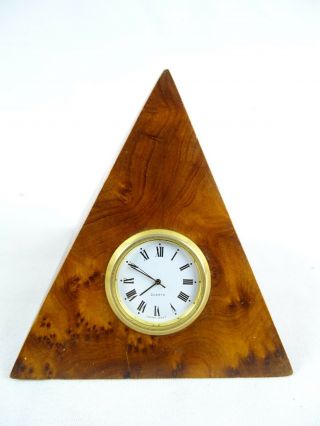 Walnut Pyrimid shaped desk clock & 2 Fine Wood Pens inc Tasmanian Oak 2