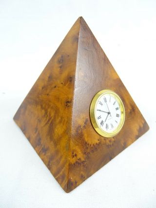 Walnut Pyrimid shaped desk clock & 2 Fine Wood Pens inc Tasmanian Oak 4