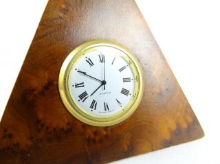 Walnut Pyrimid shaped desk clock & 2 Fine Wood Pens inc Tasmanian Oak 5