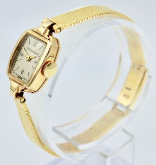 Vintage 14k Gold Tiffany & Co.  Watch With 18k Gold Band Concord Movement Women ' s 2