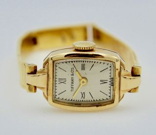 Vintage 14k Gold Tiffany & Co.  Watch With 18k Gold Band Concord Movement Women ' s 4