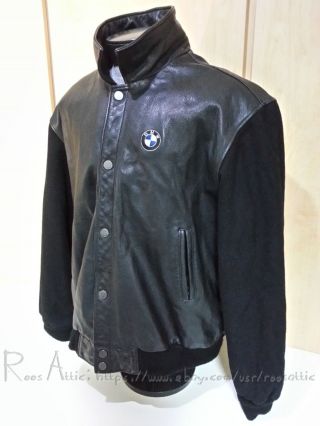 Vintage BMW Lifestyle Leather Jacket with Stitched Logo: Black - XXL/2XL 3