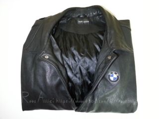 Vintage BMW Lifestyle Leather Jacket with Stitched Logo: Black - XXL/2XL 8