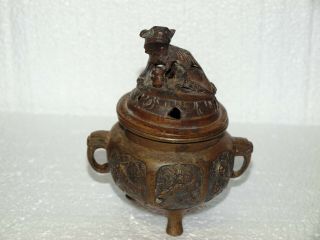 Antique/vintage Bronze/brass Tripod Incense Burner Chinese??