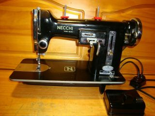 Vintage Necchi Bu Nova Sewing Machine,  Zig Zag,  Fully Serviced