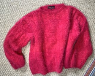 Vintage Patricia Roberts Handknit Angora Sweater Size L RARE 4