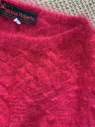 Vintage Patricia Roberts Handknit Angora Sweater Size L RARE 6