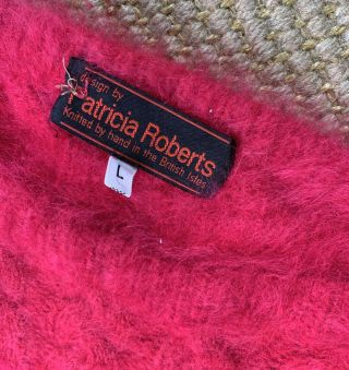 Vintage Patricia Roberts Handknit Angora Sweater Size L RARE 9