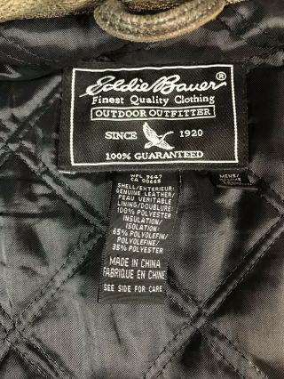 Vintage Eddie Bauer Men ' s Leather Jacket Distressed Button Down Coat XXL Tall 4