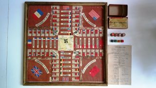 Jeu De La Liberation 1944 Complete Antique Vtg Htf Board Game Old Rare Wwii Nazi