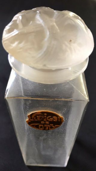STUNNING RARE 1920 ' S SIGNED COTY L ' ORIGAN LALIQUE PERFUME BOTTLE 5 1/4 IN 5