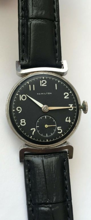 Vintage Hamilton CLINTON Watch Cal.  747 Lancaster PA ADJUSTED U Black Dial RARE 5