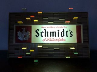 Vintage 1959 Schmidt’s Beer Light Up Sign Color Changing Philadelphia HTF 2