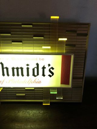 Vintage 1959 Schmidt’s Beer Light Up Sign Color Changing Philadelphia HTF 3